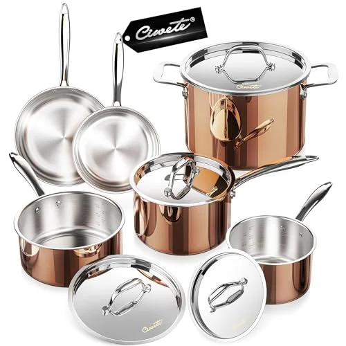 Stainless Steel Cookware with Copper for Every Cooking Need