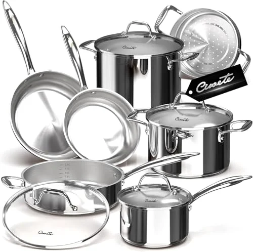 18/10 stainless steel cookware set
