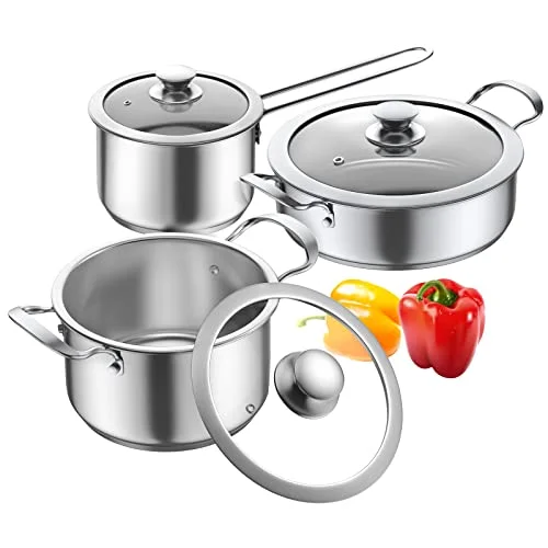 6 piece stainless steel cookware set