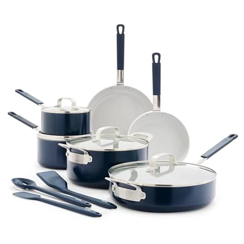 bobby flay 12pc ceramic nonstick aluminum cookware set