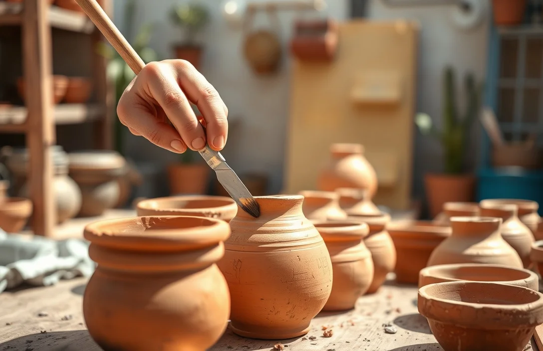 can clay pots be painted?