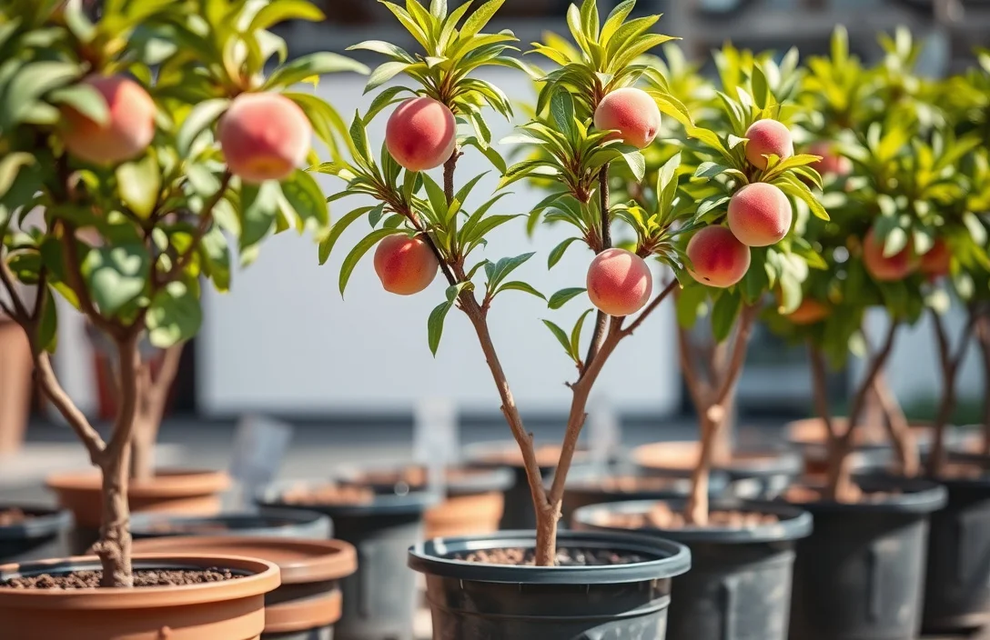 can peach trees grow in pots?