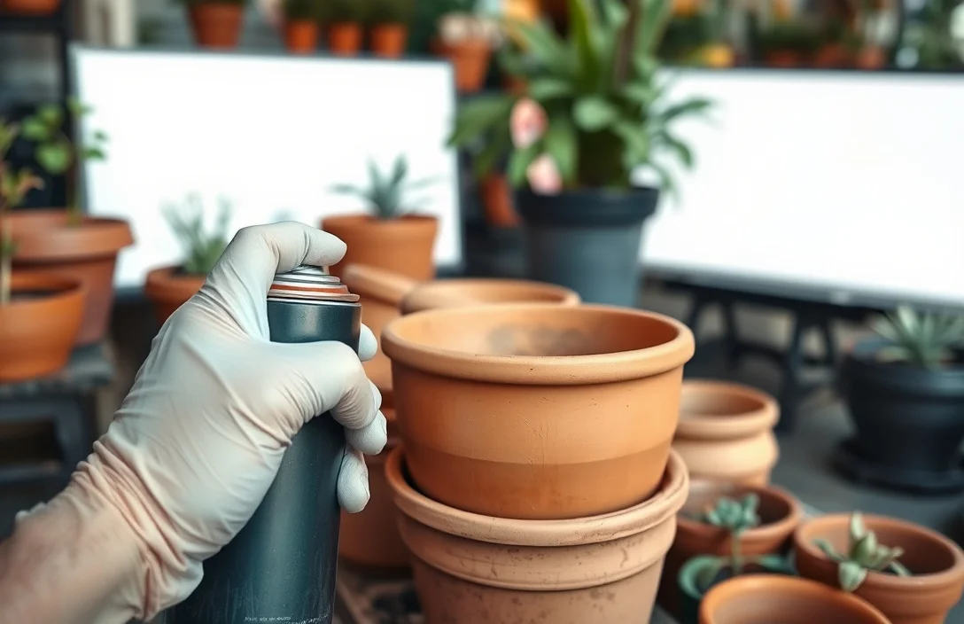 can you spray paint terracotta pots?