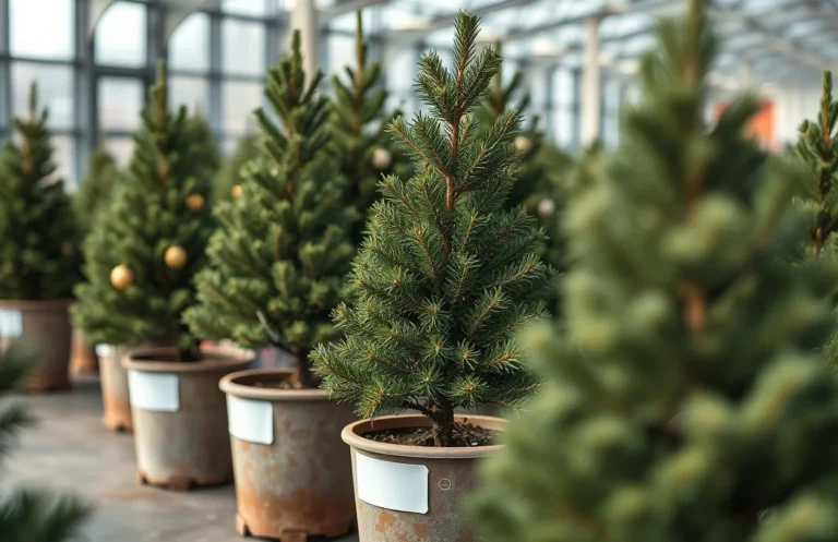 christmas trees grown in pots