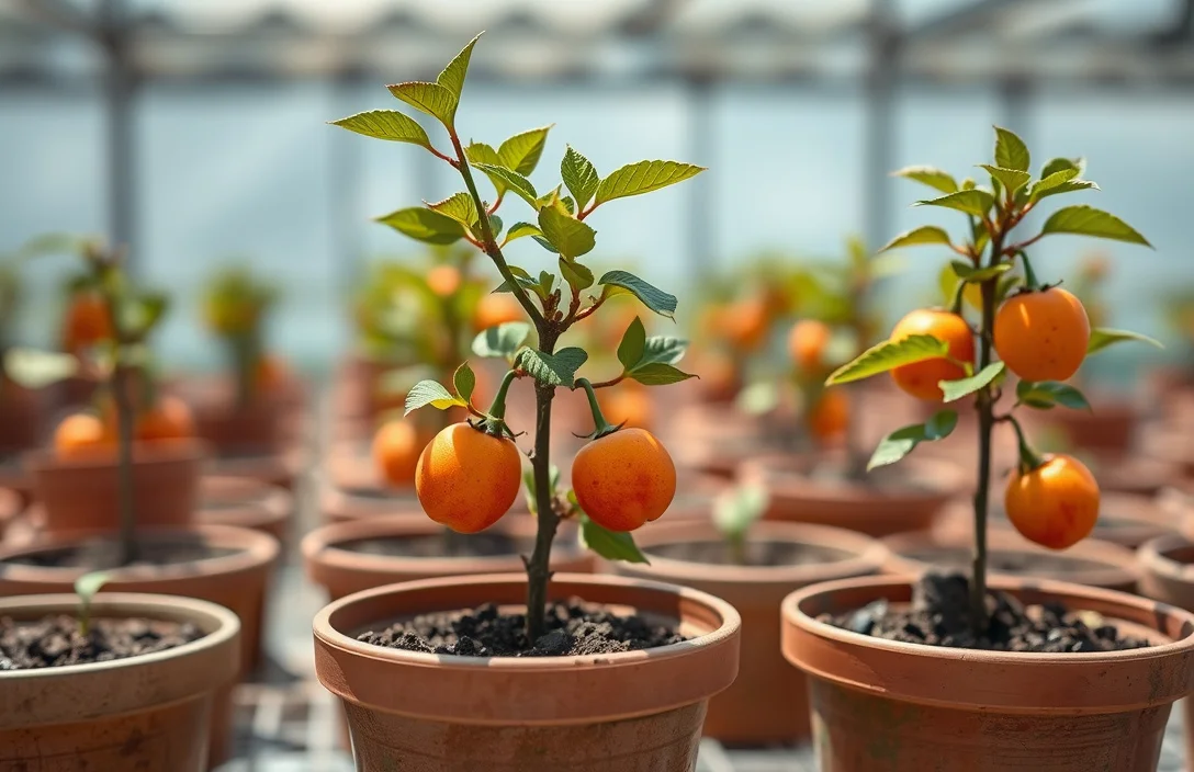 Common patterns: - mini fruit trees in pots