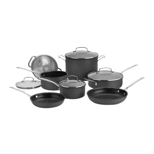 cuisinart 11 pc hard anodized nonstick cookware set