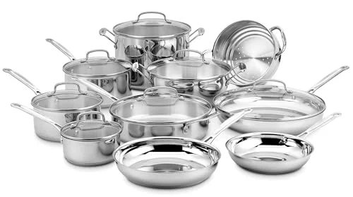 cuisinart contour stainless steel 14 pc cookware set with tools