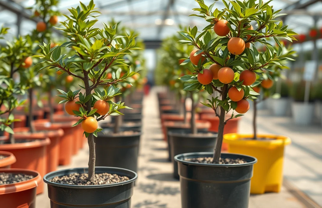 dwarf fruit trees in pots