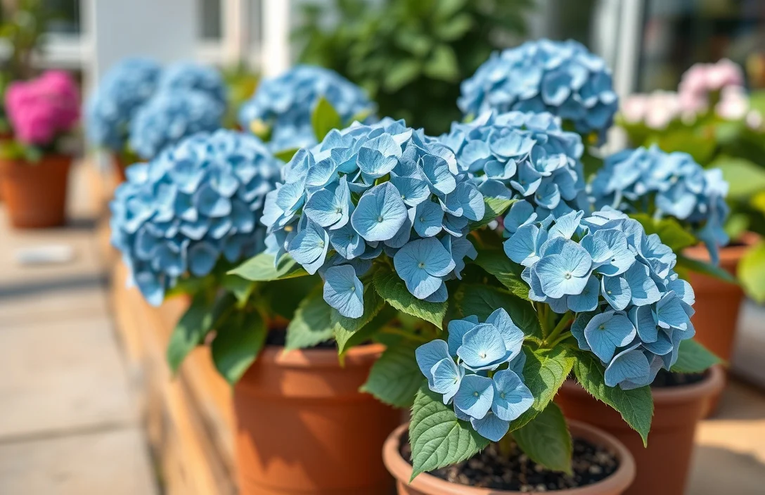 dwarf hydrangeas for pots full sun