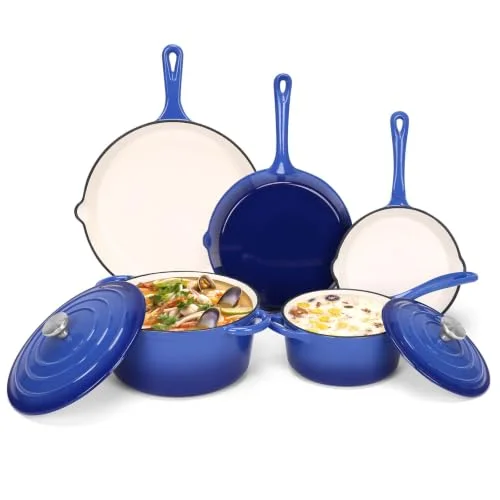 enamel coated cast iron cookware set