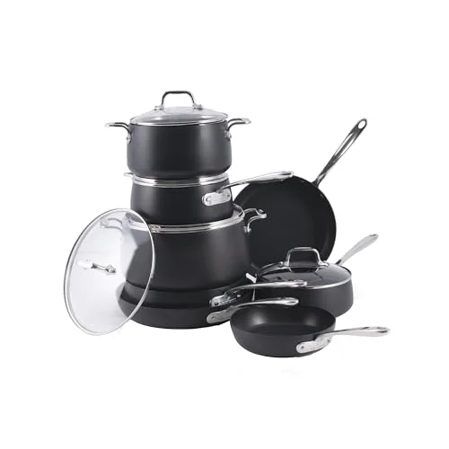 essentials hard anodized nonstick cookware set 13 piece