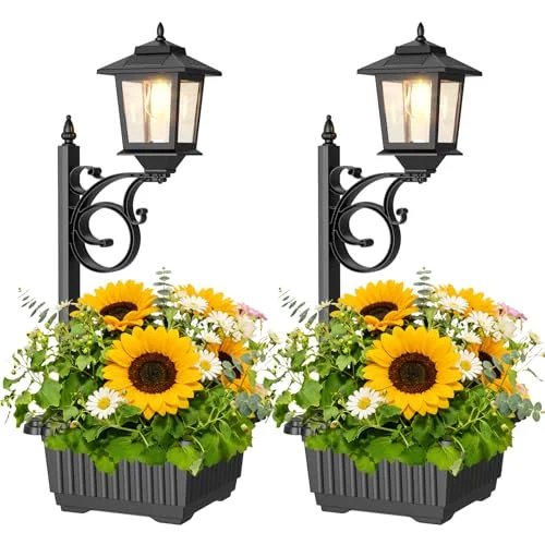 flower pots with solar lights