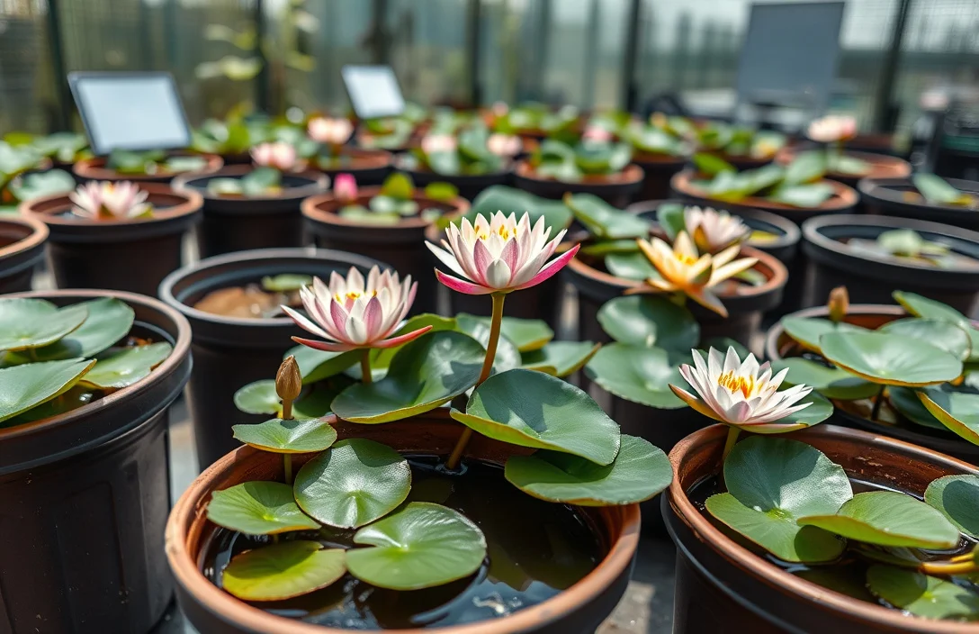 growing water lilies in pots