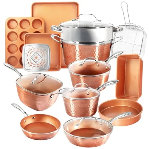 hammered copper cookware set