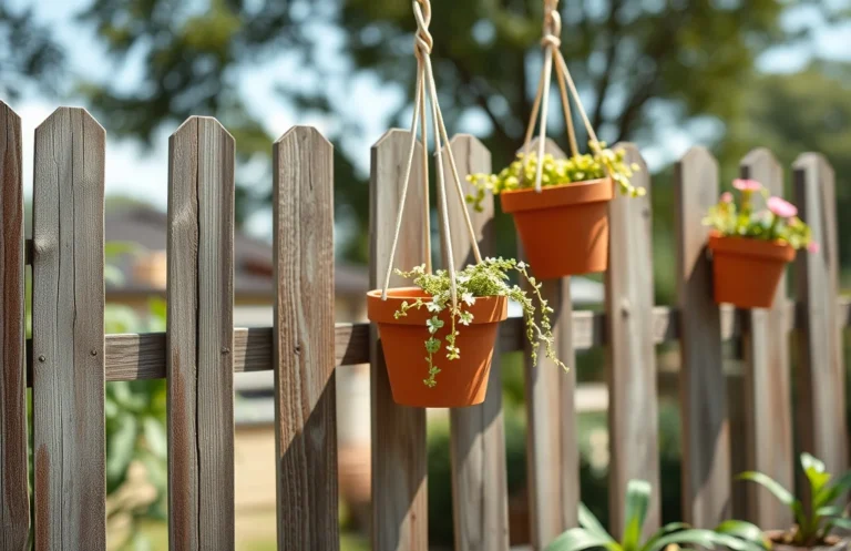 hang planter pots on fence