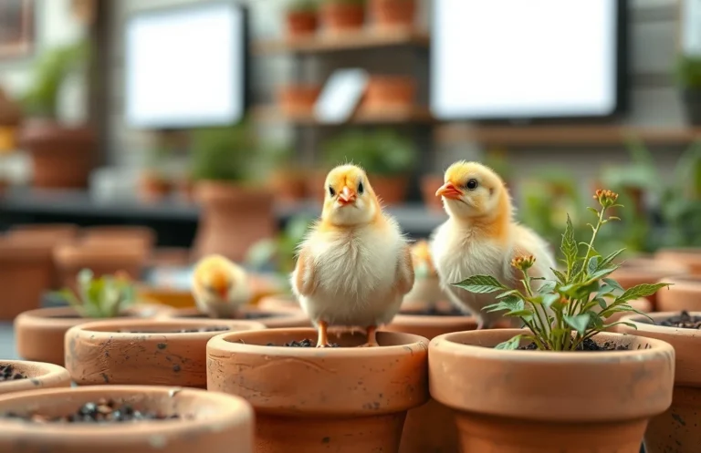 hens and chicks clay pots