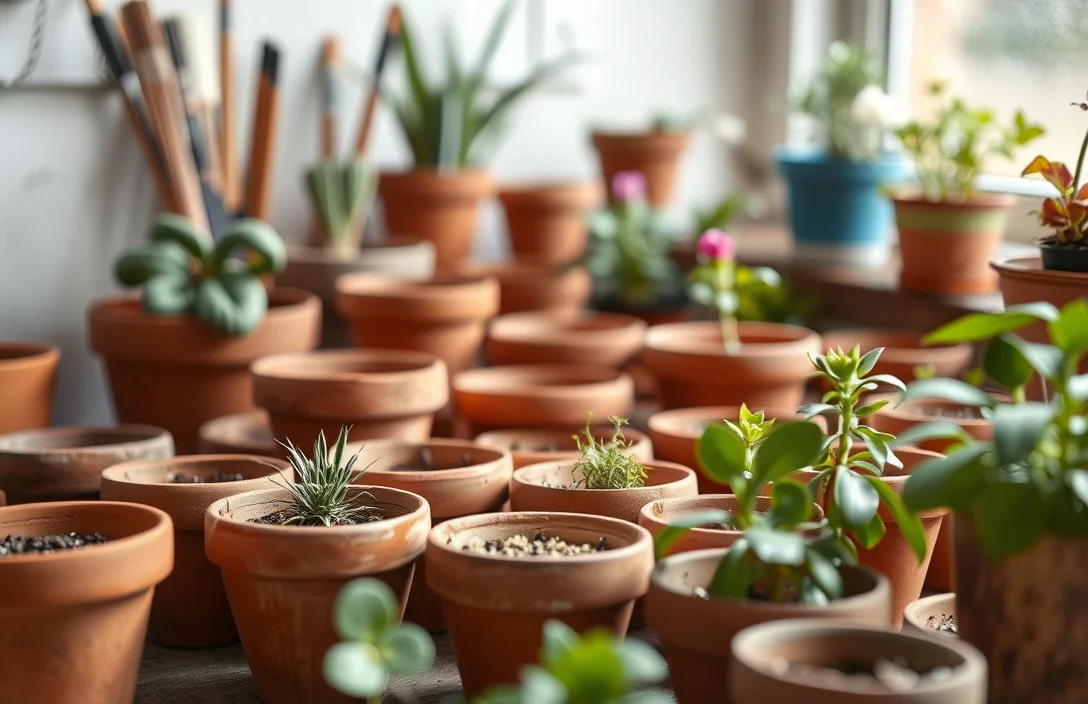 How to begin - how to paint clay flower pots?