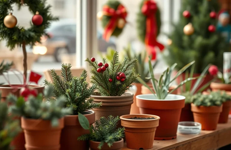 how to decorate plant pots for christmas?