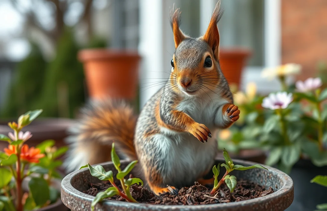 How to Keep Squirrels Out of Pots - how to keep squirrels out of pots?