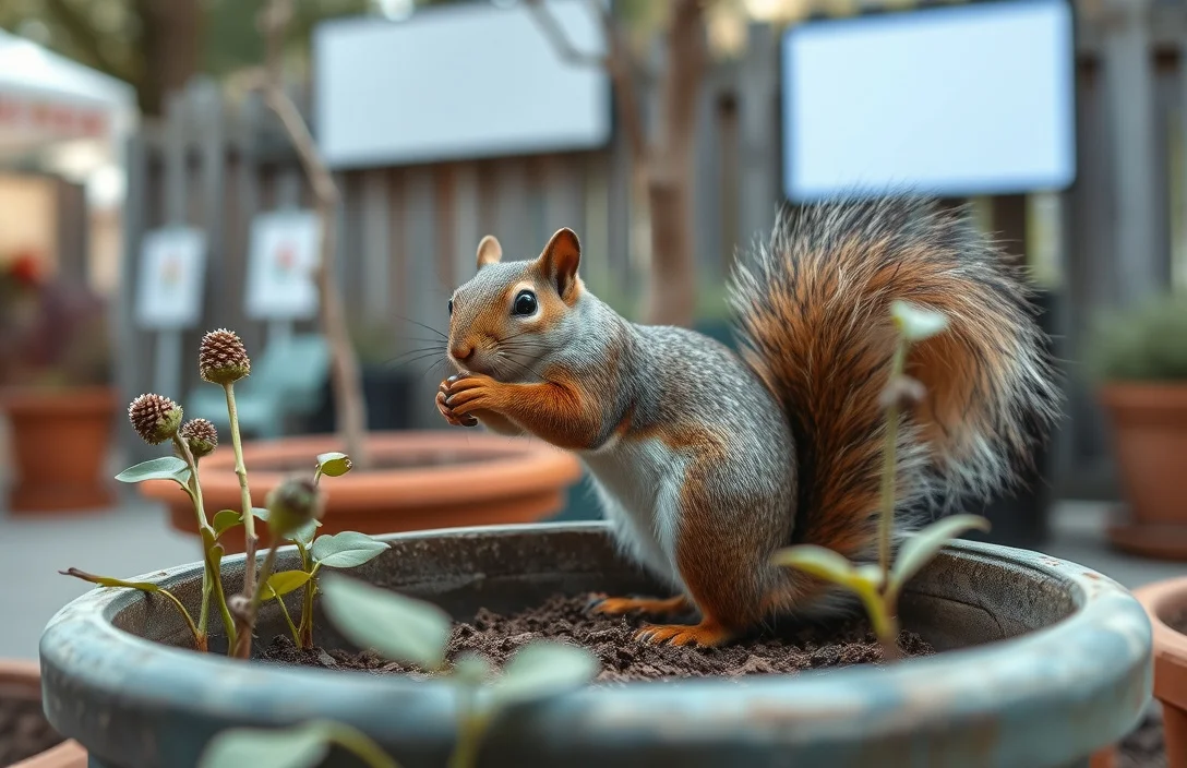how to keep squirrels out of pots?