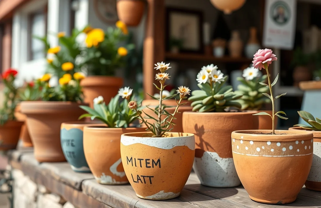 how to paint cement flower pots?