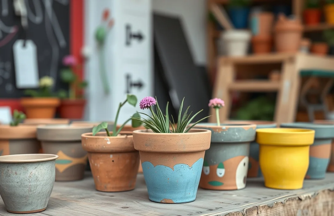 how to paint clay flower pots?