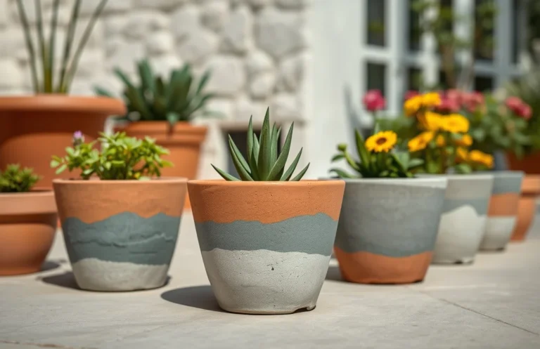 how to paint concrete flower pots?