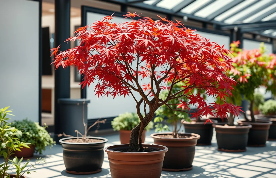 japanese maple tree in pots