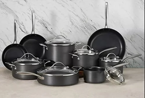 kirkland signature 15 piece hard anodized cookware set