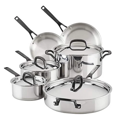 kitchenaid 10 pc stainless steel cookware set