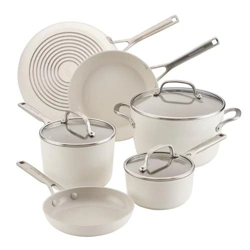kitchenaid hard-anodized ceramic induction cookware set 11-piece