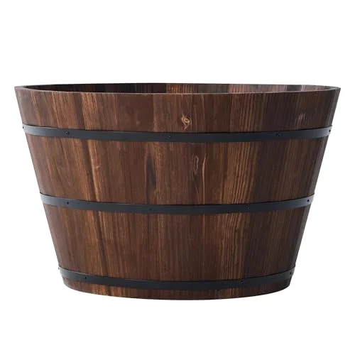 large wooden pots for trees