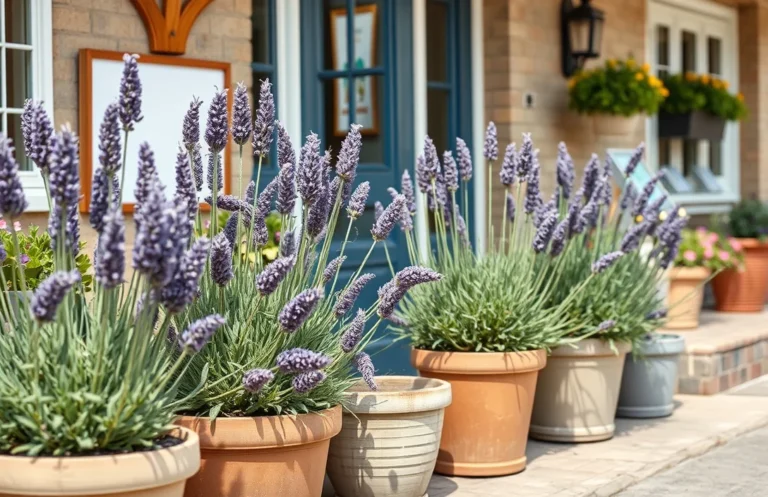 lavender in pots by front door