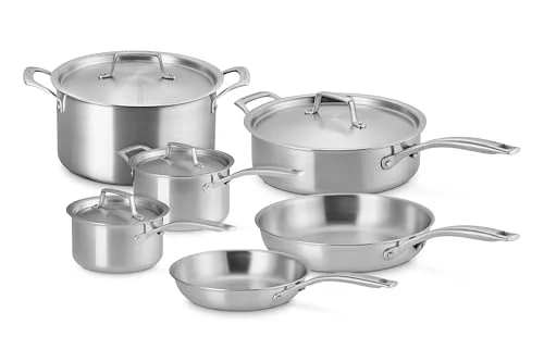 le creuset essential stainless steel 10 piece cookware set