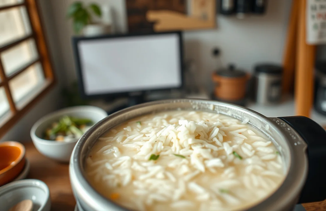 Making Congee in a Rice Cooker With Jasmine Rice - making congee in a rice cooker