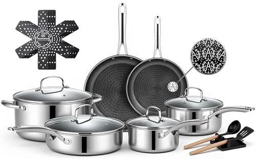 non stick stainless steel cookware set