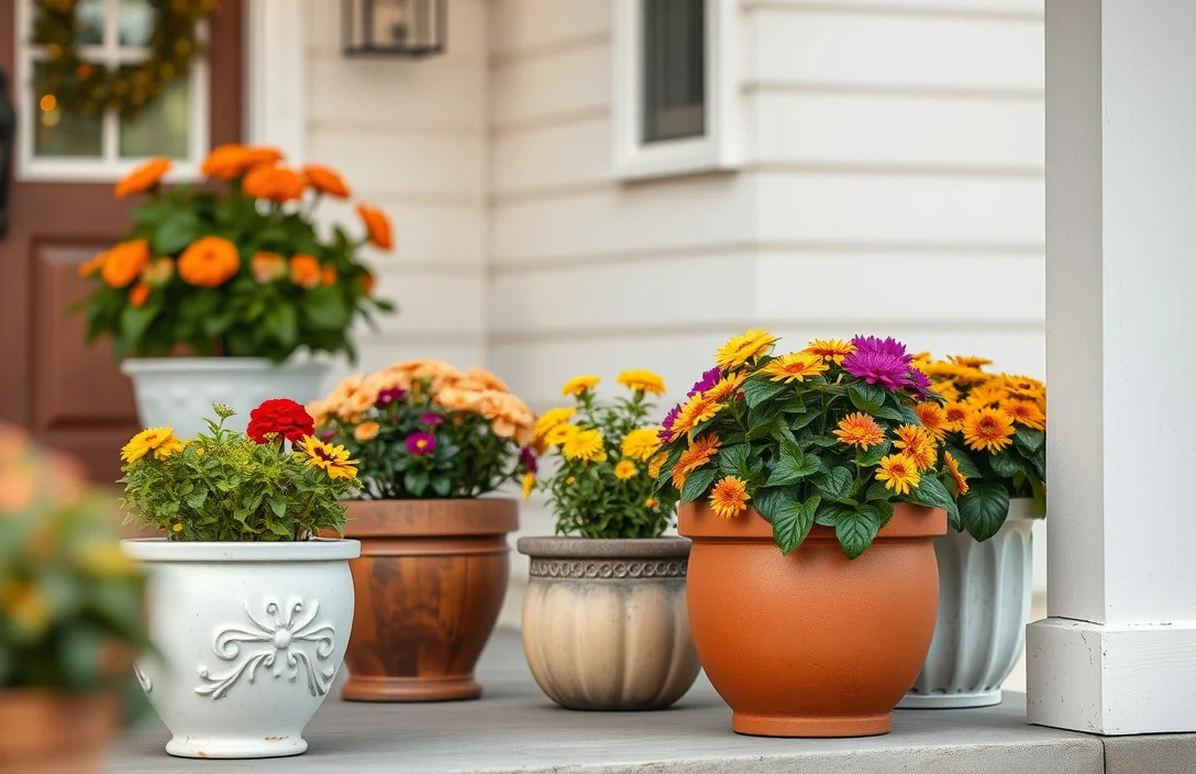 Options for fall flower pots for porch - fall flower pots for porch