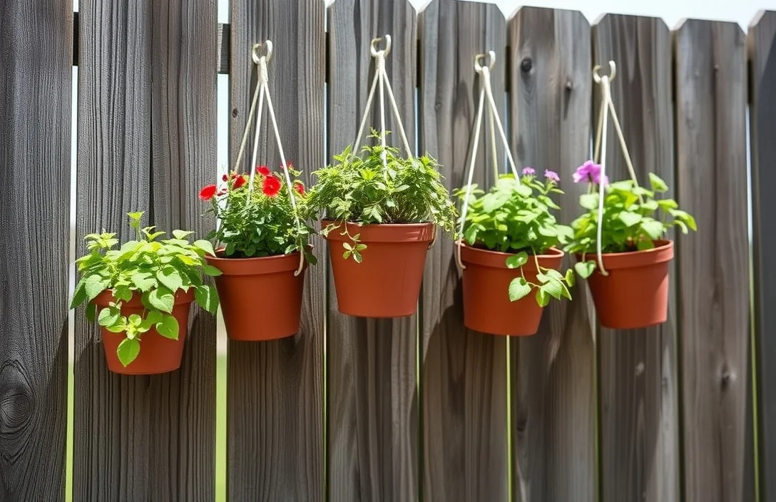 Options for Hanging Planter Pots on a Fence - hang planter pots on fence