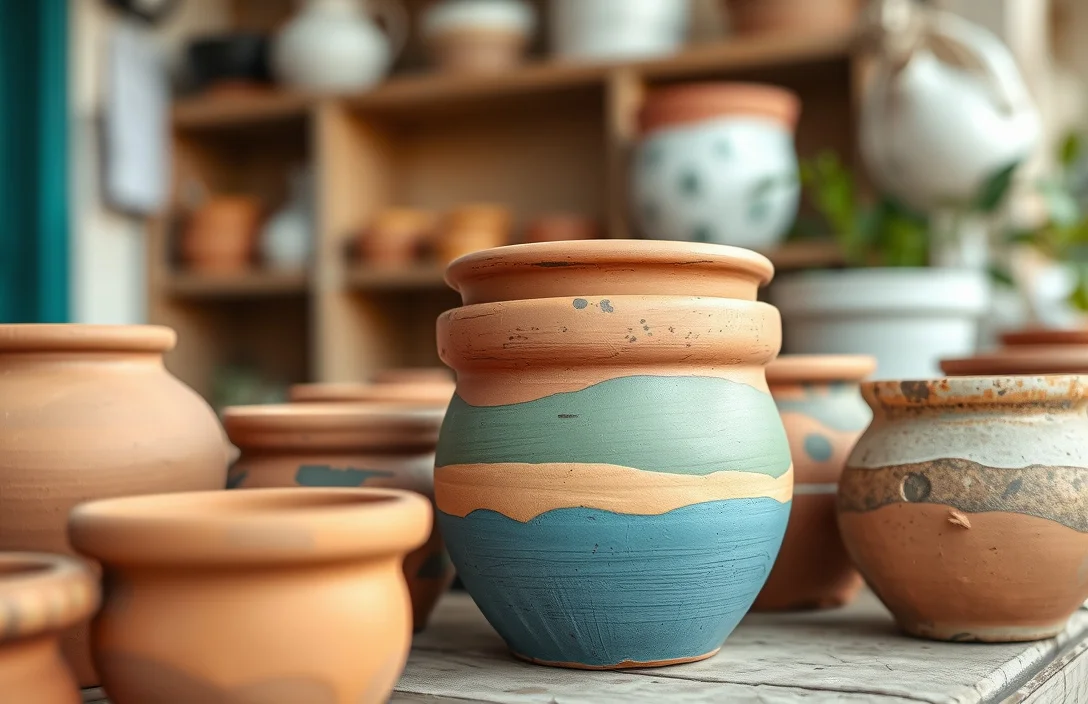 Options for painting clay pots - can clay pots be painted?