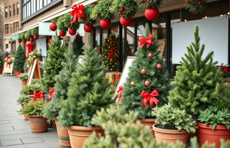 outdoor christmas decorations in pots