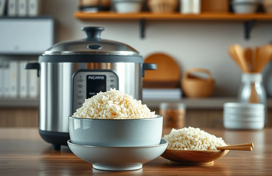 rice cooker and brown rice