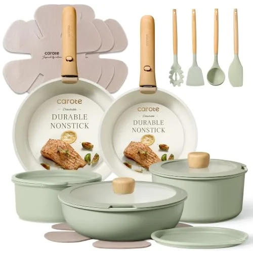 sage green cookware set