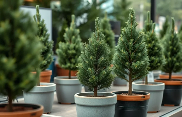 small evergreen trees for pots