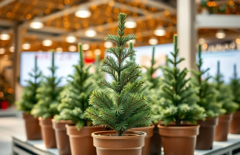 small xmas trees in pots