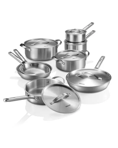 stainless steel 14 piece cookware set