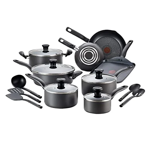 t fal 18 piece cookware set