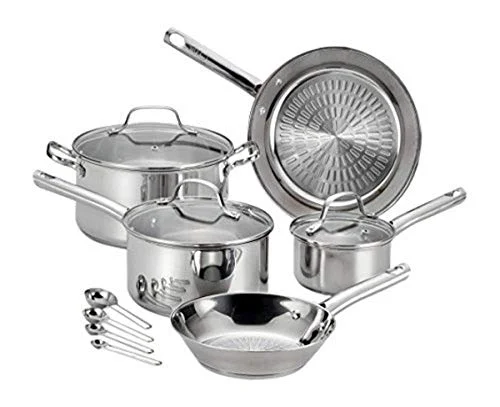 t fal performa 12 piece stainless steel cookware set