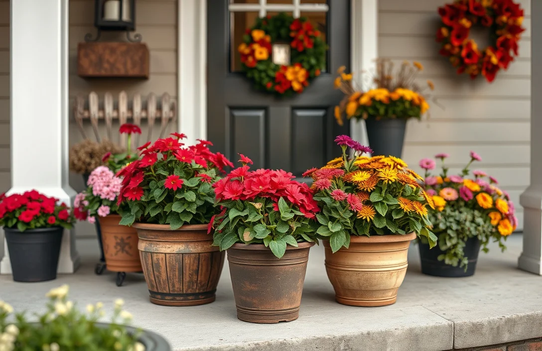 Tips for fall flower pots for porch - fall flower pots for porch