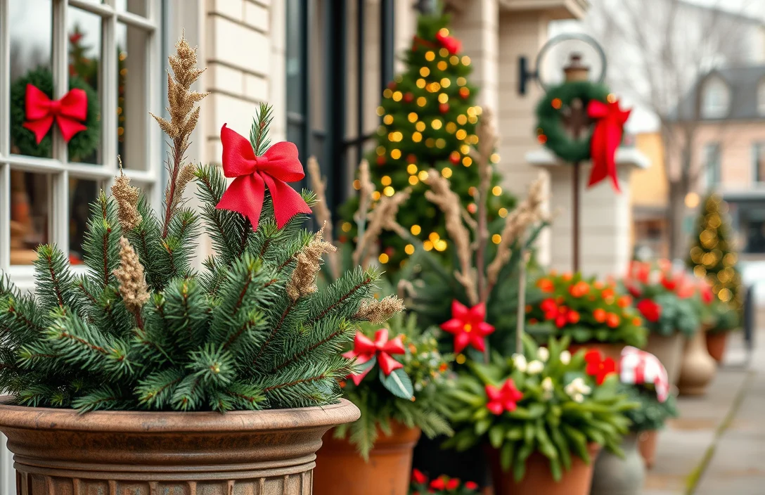 Tips for outdoor christmas decorations - outdoor christmas decorations in pots