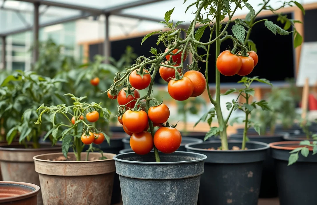 Use this pot-size cheat sheet: - growing tomato plants in pots